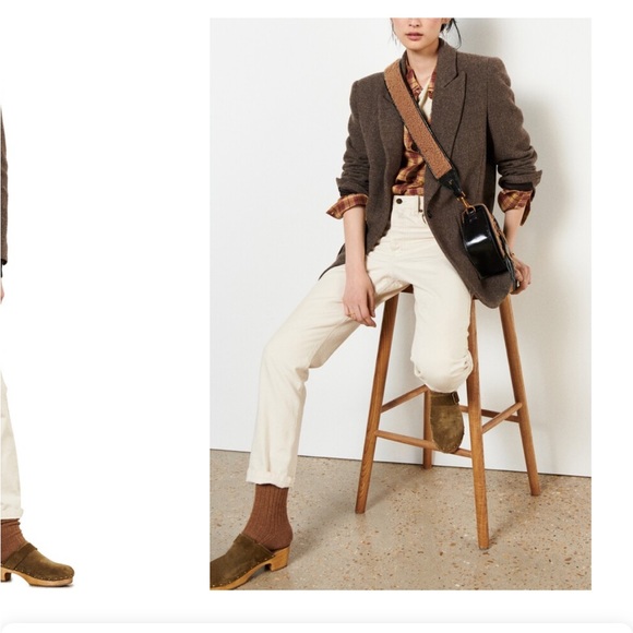 Brown tweed oversized blazer jacket BA&SH - Picture 3 of 7